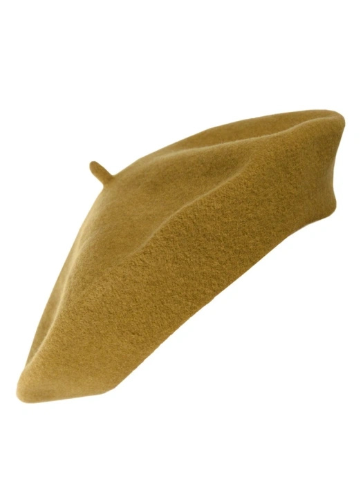 Elegancki beret damski wełniany fason francuski – stylowy oliwkowy akcent z antenką na chłodne dni 40872