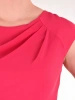 Rozkloszowana sukienka midi na wesele i andrzejki amarantowa – optycznie wysmuklający krój z dekoltem w łódkę 30141
