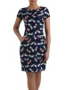 Elegancka sukienka ołówkowa midi w zwierzęcy print – wysmuklający fason modelujący talię 11236