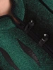 Elegancki zielony sweter damski rozpinany na suwak – wygodny luźny fason z ozdobnymi guzikami 42178