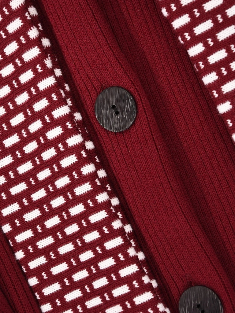 Elegancki sweter damski w odcieniu bordo – luźny, swobodny krój z dekoracyjnym wiązaniem 42164