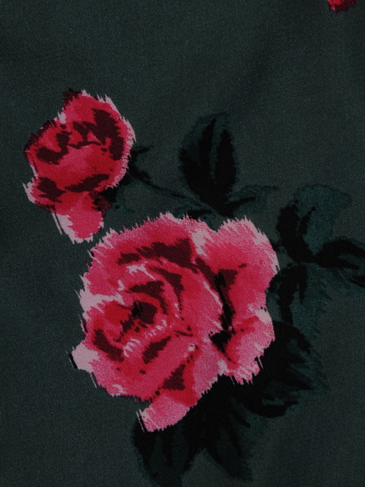 Wzorzysta bluzka z marszczonym dekoltem i romantycznymi rękawami 19231