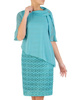 Elegancki komplet damski, miętowa sukienka z szyfonową bluzką 28553