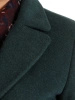 Elegancki zielony płaszcz damski na jesień i zimę – prosty fason z kołnierzem i wiązaniem 27793