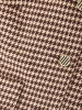 Elegancka garsonka damska w pepitkę w odcieniach beżu – prosty krój z ozdobnymi guzikami 40342
