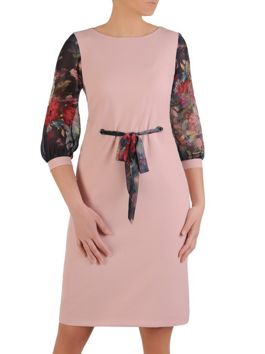 Sukienka damska, wiosenna kreacja z łączonych tkanin 25676