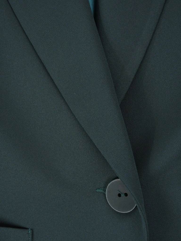 Elegancki żakiet damski do sukienki w kolorze butelkowej zieleni – swobodny, luźny fason 41961