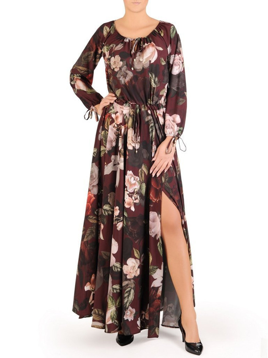 Sukienka maxi, elegancka kreacja z rozcięciem 27674
