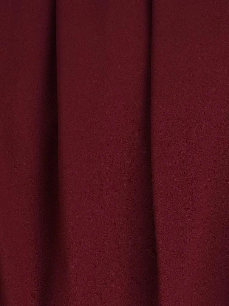 Wizytowa sukienka rozkloszowana bordowa midi – zaszewki modelujące sylwetkę i stylowe mankiety 14730