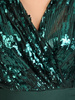 Wieczorowa, zielona sukienka z cekinowym topem 31914