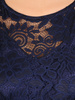 Sukienka koktajlowa maksi, granatowa kreacja z koronkową górą 30883
