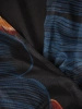 Elegancka czarna sukienka rozkloszowana maxi w kwiaty – wygodna gumka w pasie akcentująca talię 37082