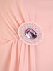 Pudrowa sukienka z szyfonu, kreacja z wyszczuplającymi marszczeniami 33557