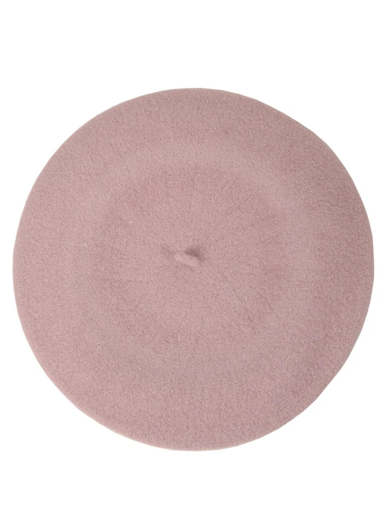 Elegancki beret damski z wełny w odcieniu wrzosowego beżu – klasyczny francuski fason na zimę 40898