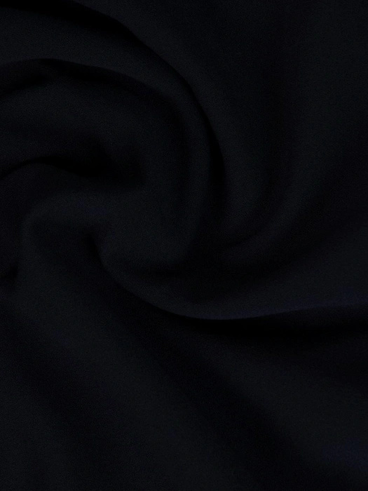 Elegancka granatowa sukienka trapezowa z rękawem 3/4 – stylowa falbana wysmuklająca sylwetkę 19204