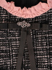 Oryginalna sukienka damska z szyfonowymi rękawami i ozdobnym dekoltem 34239