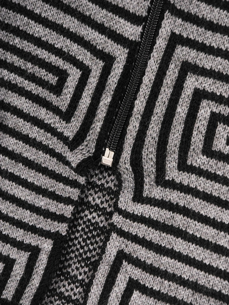Elegancki sweter damski rozpinany na suwak – prosty fason z kapturem na jesień 38915