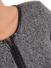 Elegancki szary sweter damski rozpinany na suwak – prosty fason z kieszeniami na chłodne dni 38976
