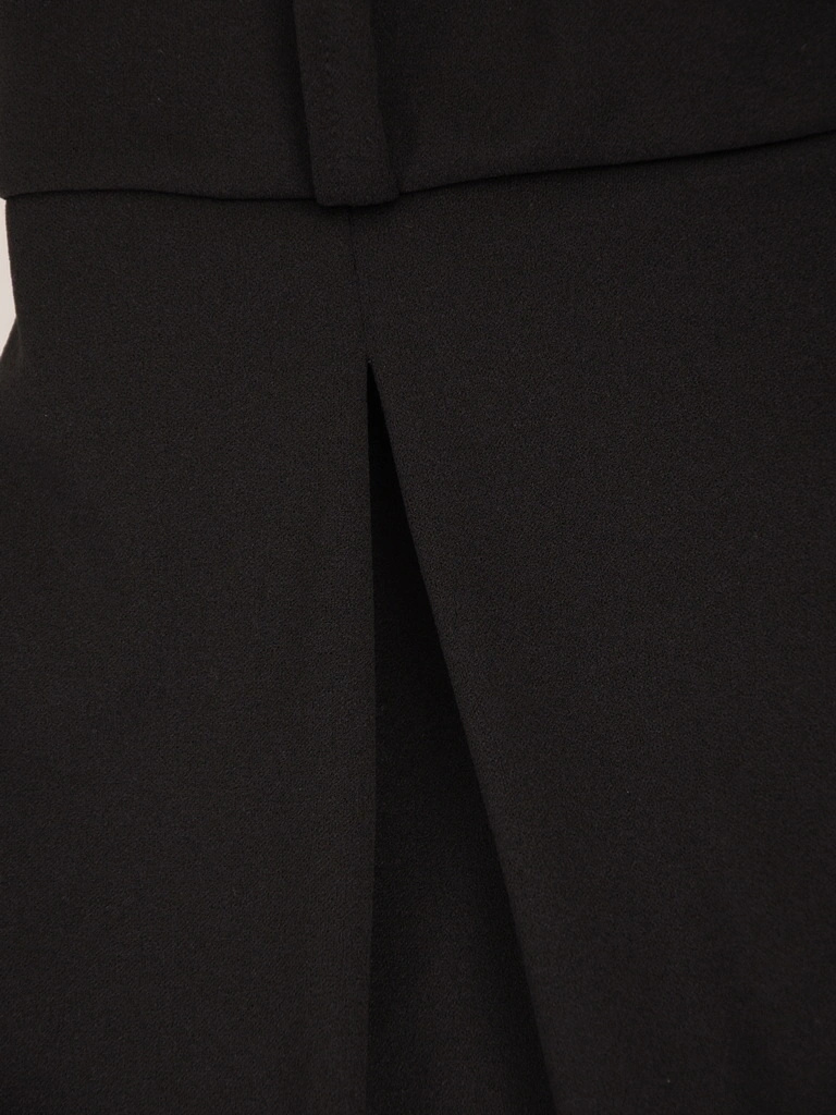 Eleganckie czarne spodnie damskie z szerokimi nogawkami – luźny krój z wygodną gumką w pasie 41211