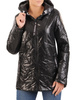 Czarna  kurtka damska z modnymi  napisami na kapturze 30641