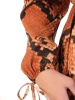 Jesienna sukienka maxi w zwierzęcy print – rozkloszowany fason z długim rękawem 34084