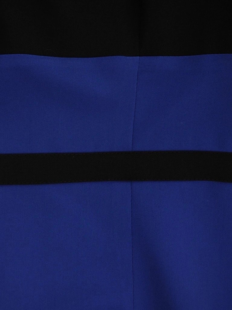 Chabrowo-czarna sukienka prosta midi z rękawem 3/4 – pionowe przeszycia wyszczuplające figurę 1258