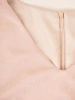 Elegancka sukienka trapezowa midi w kolorze beżowo-złotym – ozdobne falbany tuszujące biodra 38291