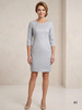 Błękitna sukienka midi w kwiaty z rękawem 3/4 – wyszczuplający fason tuba z funkcjonalnymi kieszeniami 28308