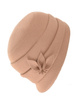 Elegancki kapelusz damski zimowy cloche beżowy – ciepły model z regulowanym obwodem 42426