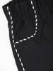 Czarne cygaretki damskie plus size z kontrastowymi lampasami – wysmuklające fasonem, z wygodną gumką w pasie 35145