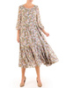 Luźna sukienka z szyfonu, zwiewna kreacja w kwiaty 30495
