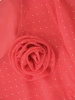 Długa czerwona sukienka rozkloszowana na uroczystości – zwiewny fason z odpinanym kwiatem 39584