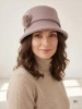 Elegancki szary kapelusz damski cloche na zimę – ocieplany model z regulacją obwodu 42364