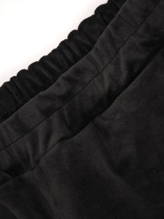 Czarny dres welurowy, komplet z zapinaną bluzą z kapturem 29756