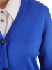Elegancki sweter damski rozpinany w chabrowym odcieniu – prosty krój z kieszeniami na jesień i zimę 38914