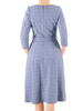 Sukienka z tkaniny, modna kreacja z suwakiem na dekolcie 31300