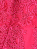 Sukienka koktajlowa maksi, amarantowa kreacja z koronkową górą 30734