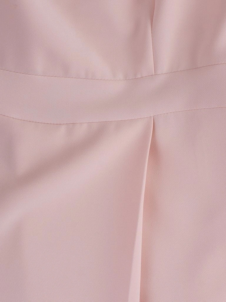 Elegancka suknia wieczorowa maxi pudrowy róż – rozkloszowany dół z wysmuklającymi przeszyciami 12099
