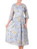 Elegancka sukienka maxi rozkloszowana w kwiaty – wysmuklający fason z plisowanym dołem 41200