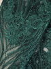 Elegancki zielony komplet, prosta sukienka z koronkowym żakietem 33520