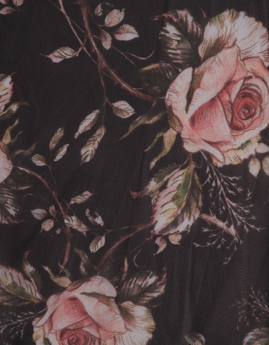 Zwiewna sukienka z falbankami 16735, szyfonowa kreacja w kwiaty.