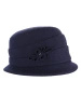 Elegancki kapelusz damski zimowy cloche granatowy – ocieplany fason z wywiniętym rondem 42450