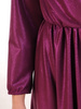 Suknia maxi z kopertowym dekoltem, kreacja z błyszczącej tkaniny 31154
