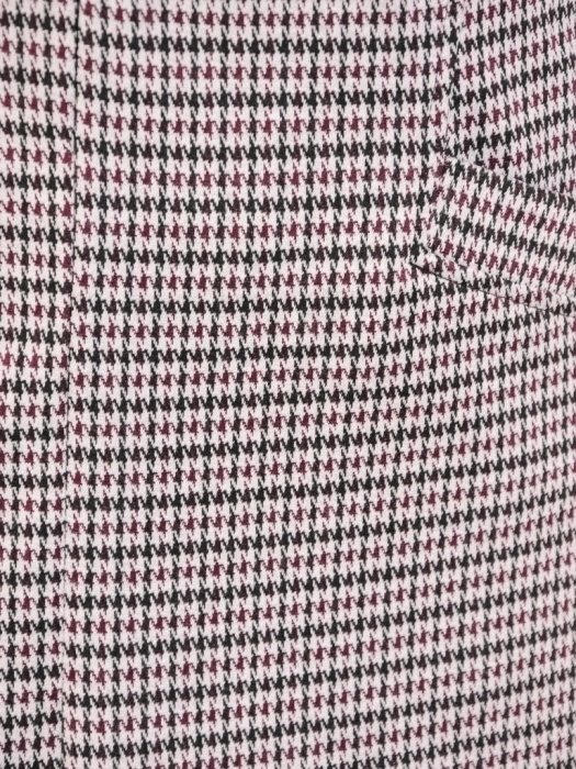 Elegancka sukienka trapezowa midi w pepitkę – fason wysmuklający z ozdobnym zamkiem 30536