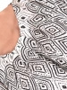 Elegancka bluzka wizytowa w czarno-biały print – prosty fason z wiskozy tuszujący sylwetkę 40174