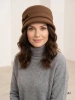 Elegancki kapelusz damski zimowy cloche – ocieplana podszewka z krótkim rondem 42444