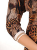 Bawełniana bluza ze zwierzęcym nadrukiem i złotymi lamówkami 32097