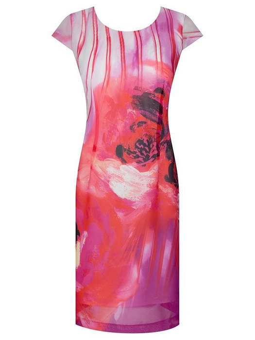 Sukienka z szyfonu Kristin V, zwiewna kreacja w kwiaty.