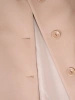 Elegancki płaszcz damski w prążki beżowy – klasyczny model z ozdobnymi guzikami 41270