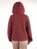 Elegancki sweter damski rozpinany w kolorze bordo – prosty krój z kapturem na chłodne dni 42173